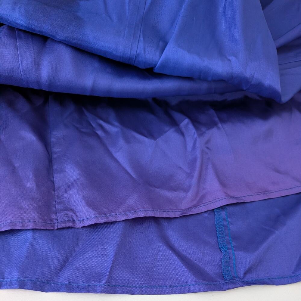 Vintage Betsy Adam Prom Dress Maxi Gown M Blue Black 90s Goth Velvet Floral - Picture 13 of 14